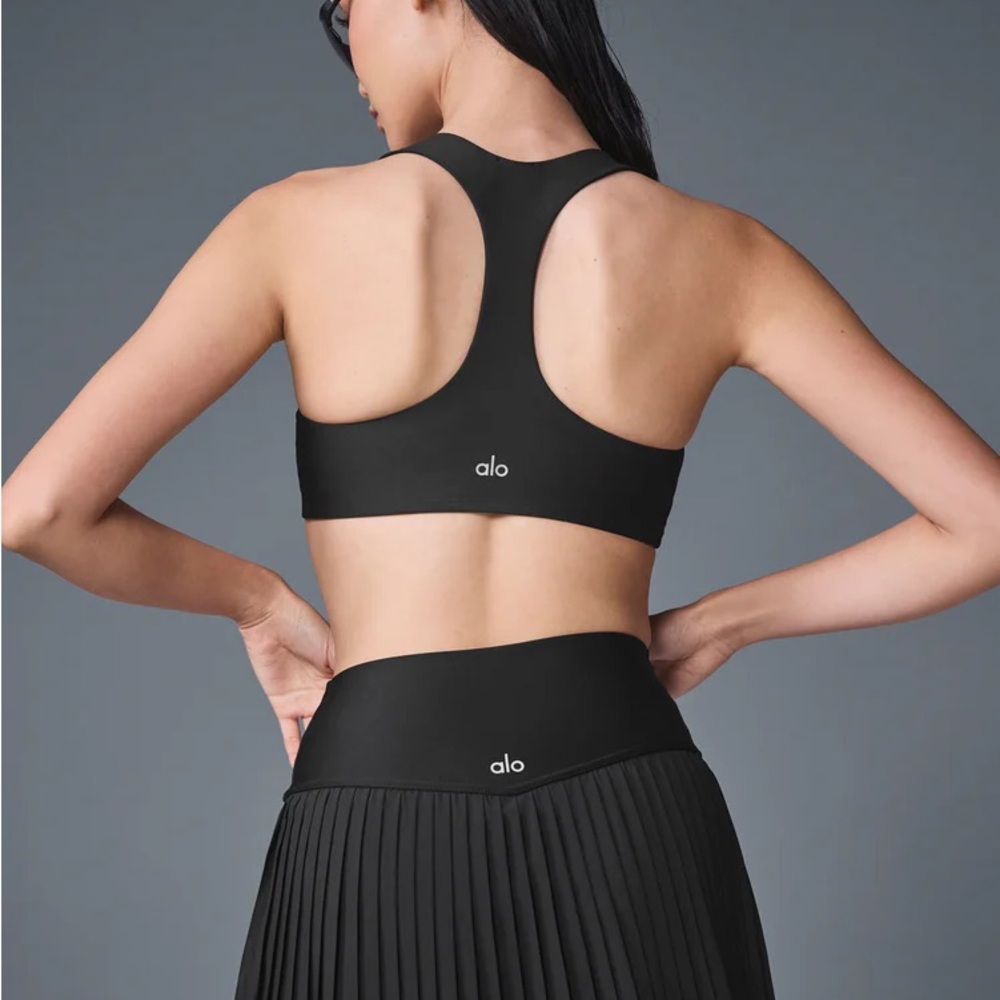 ALO Yoga Black Pleated Athletic Skirt